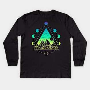 Rainbow Pyramid Kids Long Sleeve T-Shirt